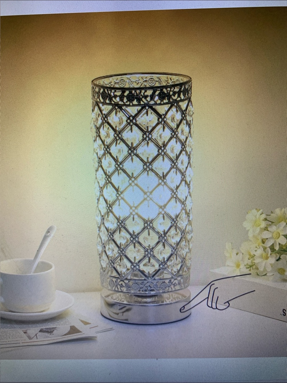 Seaside VillageCrystal Touch Control  Desk Lamp with Silver Base